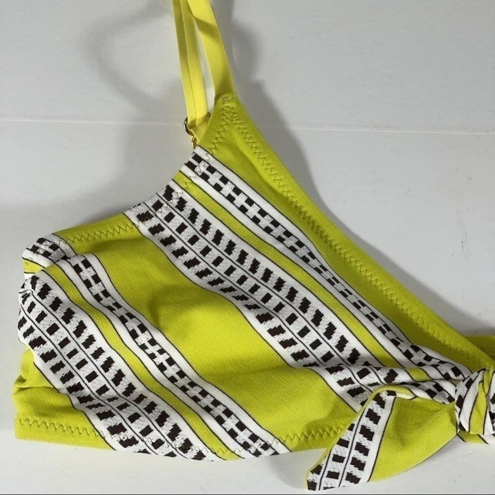 LEMLEM Amira Tie Front Bikini Top Women’s - Yellow Size - Medium $135 - Picture 7 of 11